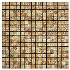 Scabos Travertine 5/8 X 5/8 Mosaic Tile, Polished - Tilefornia