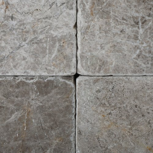 Silverado Gray 6X6 Marble Tumbled Mosaic Tile - Tilefornia