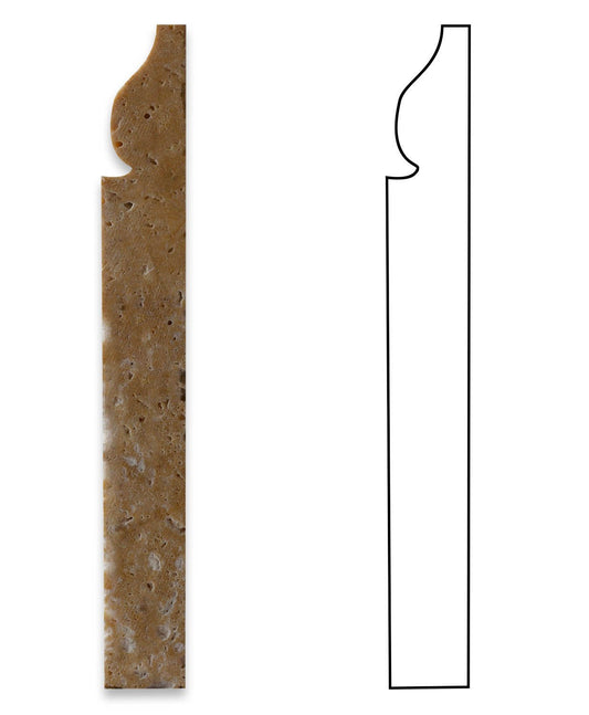Gold (Yellow) Travertine 6 X 12 Malibu Baseboard Trim Molding, Honed - Box of 5 Pcs. - Tilefornia