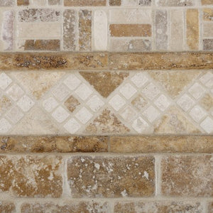 Gold / Yellow Travertine 2 X 4 Tumbled Brick Mosaic Tile - Lot of 50 sq. ft. - Tilefornia