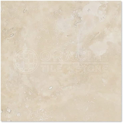 Ivory (Light) Travertine 12"X12" Subway Field Tile, Filled & Honed - Tilefornia
