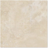 Ivory (Light) Travertine 12"X12" Subway Field Tile, Filled & Honed - Tilefornia