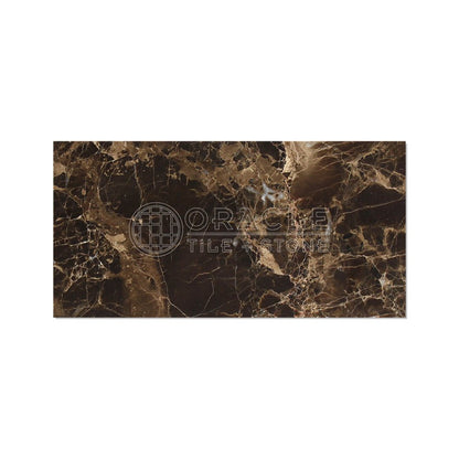 Emperador Dark Spanish Marble 3 X 6 Subway Field Tile, Tumbled - Tilefornia