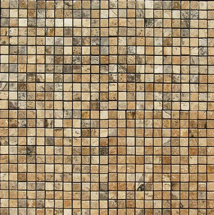Philadelphia 1X1 Travertine Tumbled Mosaic Tile - 6 X 6 Sample - Tilefornia
