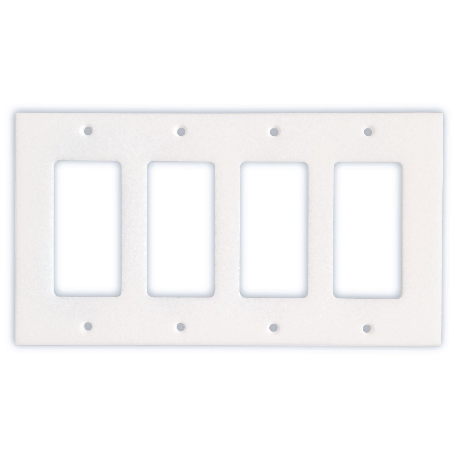 Greek Thassos White Marble Switch Plate Cover, Polished-4 ROCKER - Tilefornia