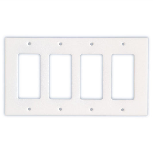 Greek Thassos White Marble Switch Plate Cover, Polished-4 ROCKER - Tilefornia