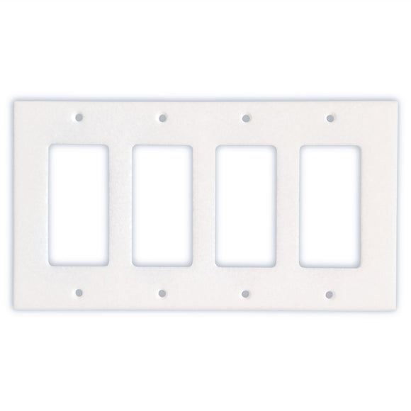 Greek Thassos White Marble Switch Plate Cover, Polished-4 ROCKER - Tilefornia