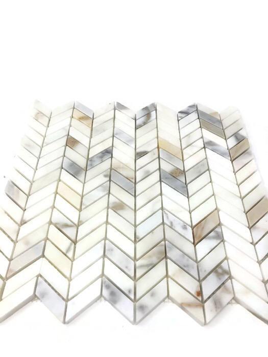 Tilefornia Calacatta Gold Mini Chevron Mosaic Polished/Honed - Tilefornia