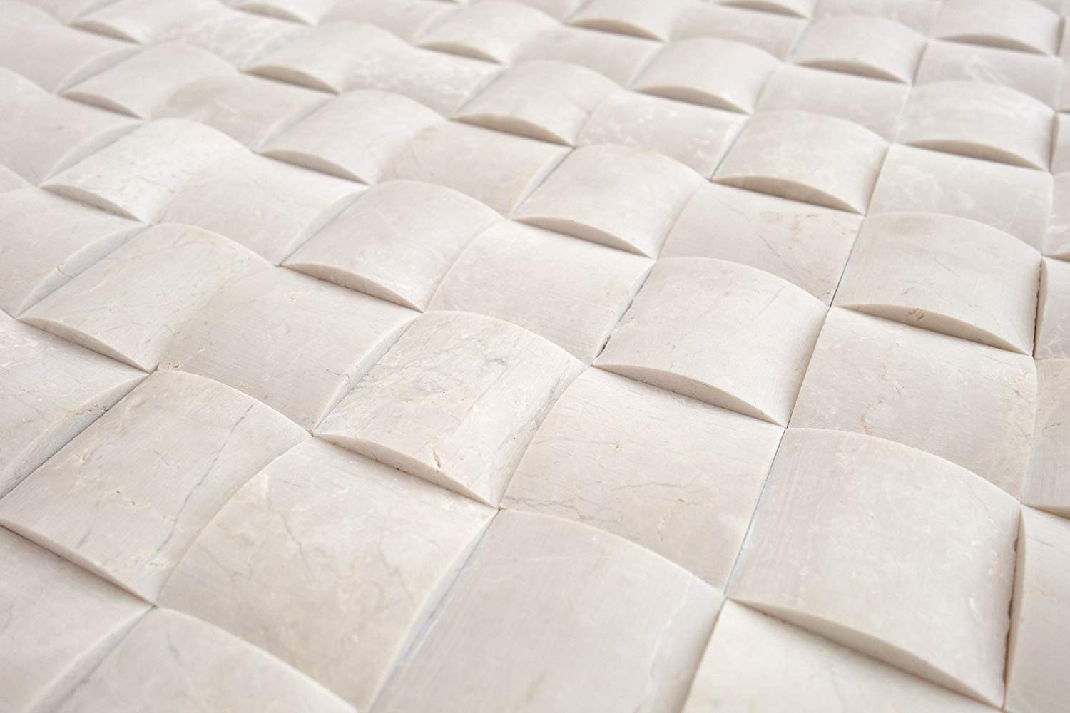 Botticino Marble 2X2 CNC-Arched Honed Mosaic Tile - STANDARD QUALITY - Lot of 30 Sheets - Tilefornia