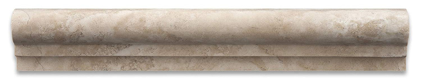 Durango Cream Travertine Honed 2 X 12 OG-1 Chair Rail Molding - 4" Sample - Tilefornia