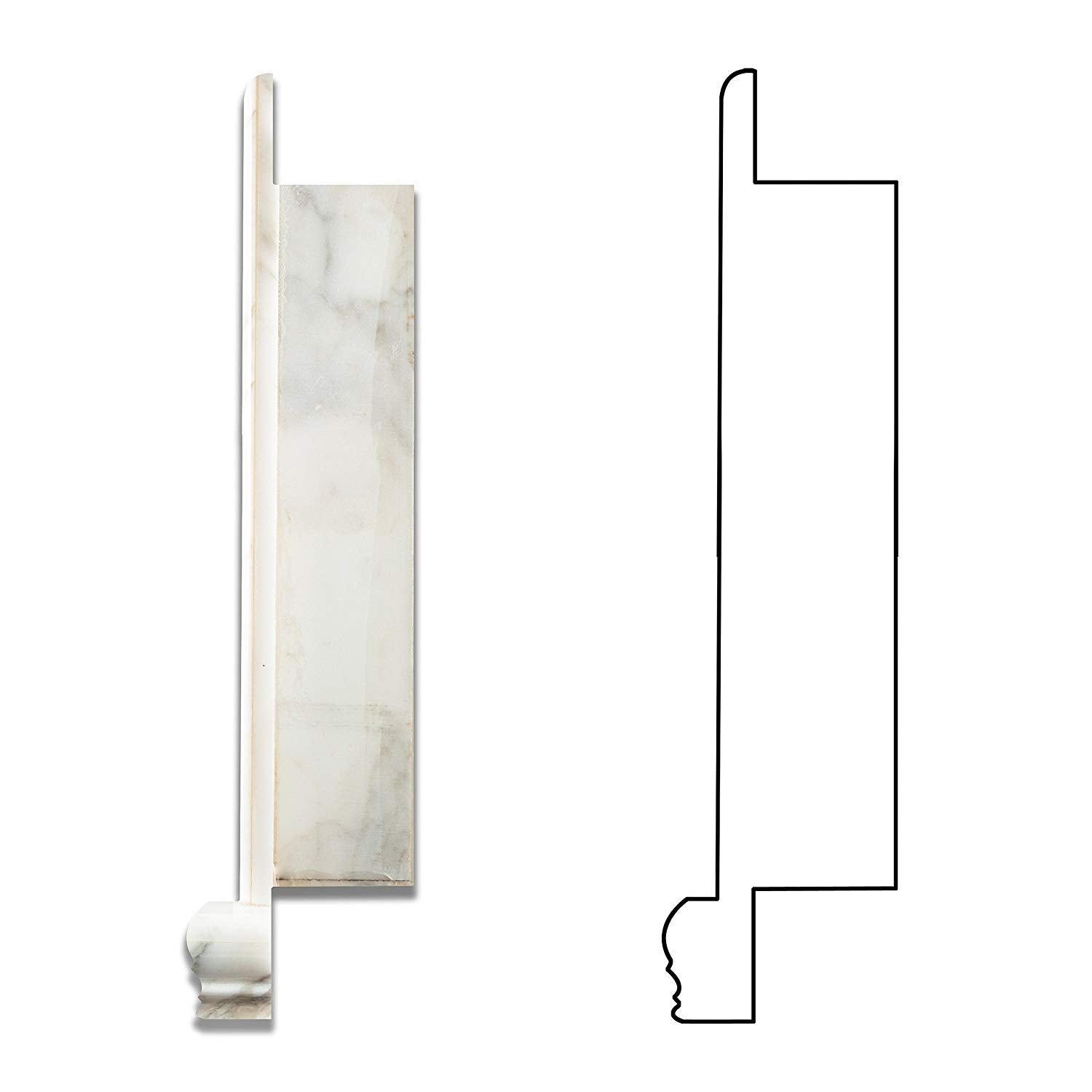 Calacatta Gold Marble Polished Hand-Made Custom Shampoo Niche - LARGE - Tilefornia