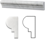 Bianco Venatino Marble 2 X 12 Polished OG-1 Chair Rail Trim - Lot of 5 pcs. - Tilefornia