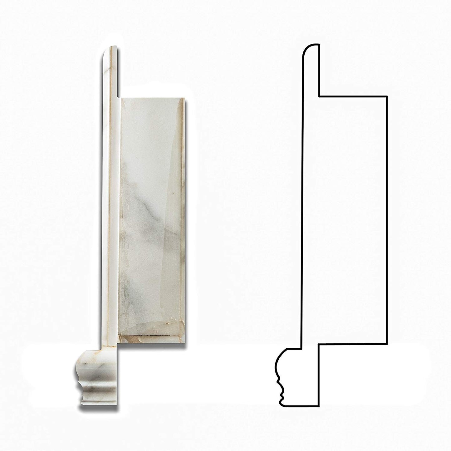 Calacatta Gold Marble Polished Hand-Made Custom Shampoo Niche - SMALL - Tilefornia