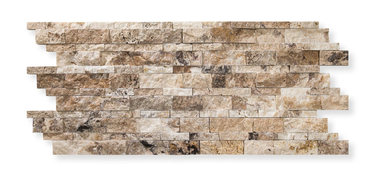 Philadelphia Travertine 7 X 20 Stacked Ledger Wall Panel Tile, Split-faced (SMALL SAMPLE PIECE) - Tilefornia