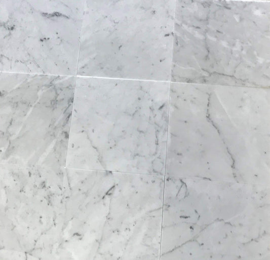 Italian Carrara White (Bianco Carrara) Marble 12" X 12" Field Tile, Polished - A7 (Lot of264 pcs. (264 sq. ft.) - Tilefornia