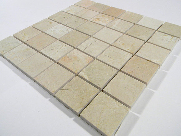 Crema Marfil Polish 2x2 Mosaic Tile - Tilefornia