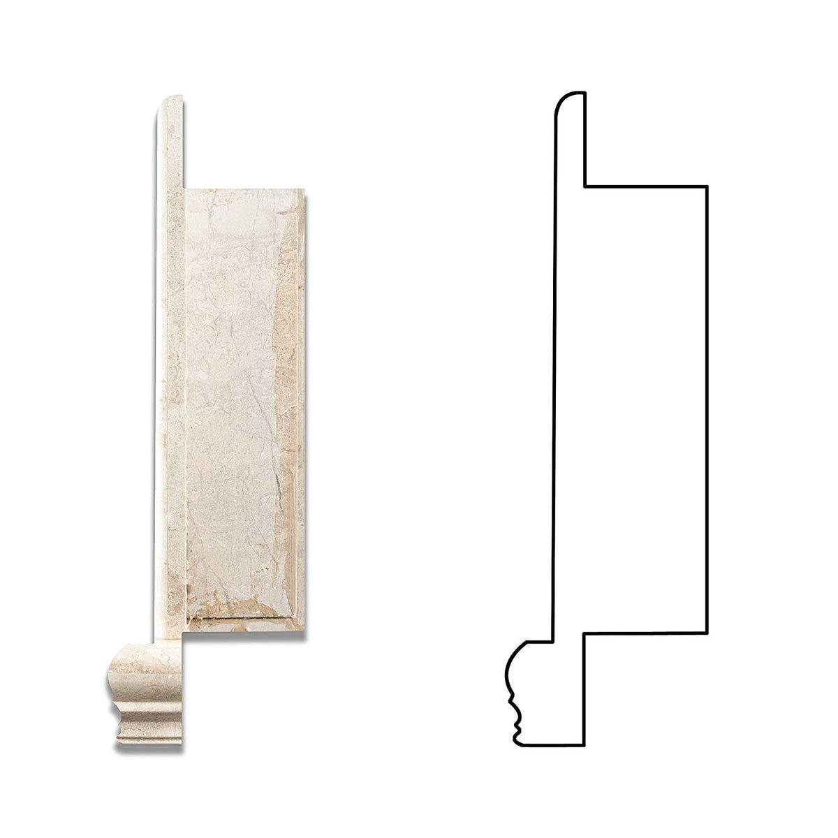 Diano Royal Marble Polished Hand-Made Custom Shampoo Niche - SMALL - Tilefornia