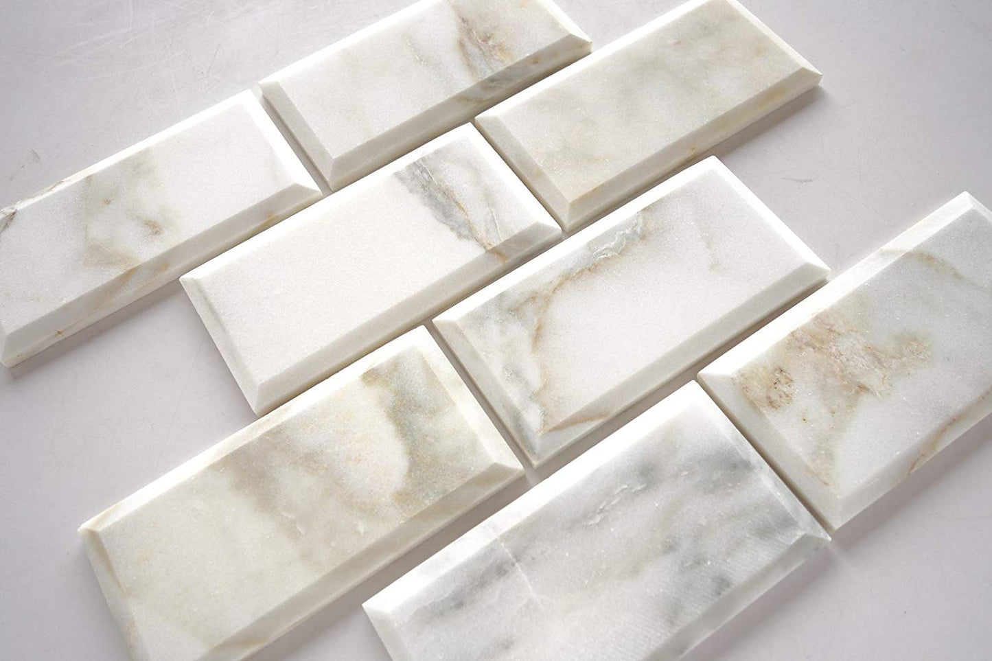 Calacatta Oro Marble 3X6 Straight-Edge & Honed Subway Tile - STANDARD QUALITY - Lot of 20 Sq. Ft. - Tilefornia
