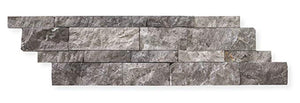 Silverado Gray Marble 2 X 6 Split-Faced Brick Mosaic Tile - 6" X 6" Sample - Tilefornia