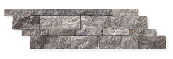 Silverado Gray Marble 6 X 20 Stacked Ledger Wall Panel Tile, Split-faced (75 PCS.) - Tilefornia