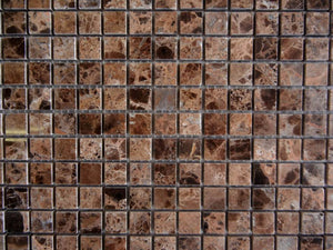 Emperador Dark mosaic polished 5/8x5/8 - Tilefornia