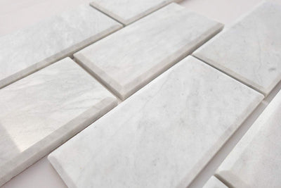 White Marble Subway Tile 3x6, Honed