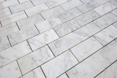 White Marble Subway Tile 2x4, Polished