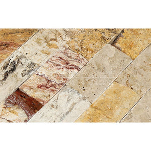 Valencia Travertine 2 X 4 Brick Mosaic Tile, Split-Faced (LOT of 20 SHEETS) - Tilefornia