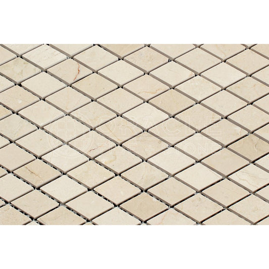 Crema Marfil Spanish Marble Diamond - Rhomboid Mosaic Tile, Polished - Tilefornia