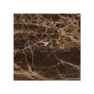 Dark Emperador Marble Tile 4x4, Polished