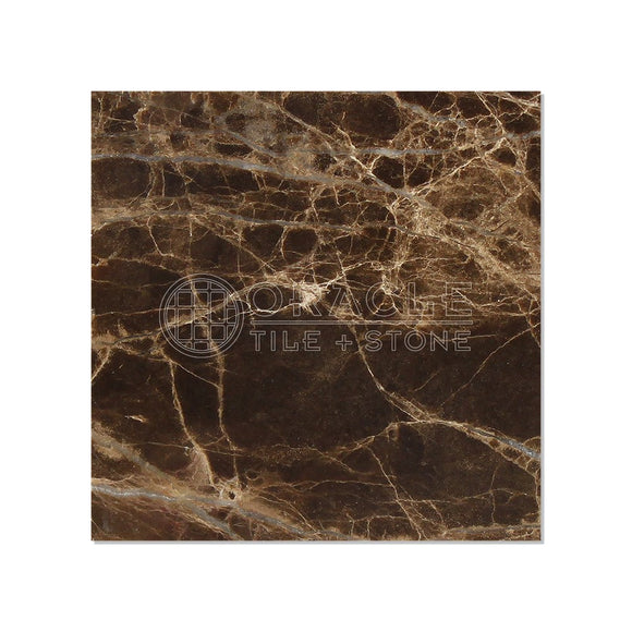 Emperador Dark Spanish Marble 4 X 4 Field Tile, Tumbled - Tilefornia