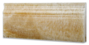 Honey Onyx Polished 5 X 12 Baseboard Trim Molding (4" Sample) - Tilefornia