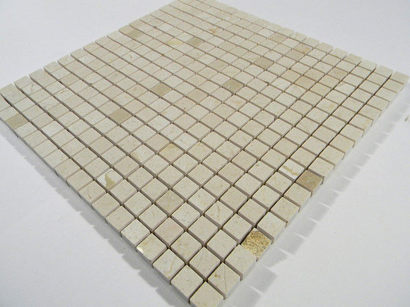 Crema Marfil Marble 5/8 Polish Mosaic Tile - Tilefornia