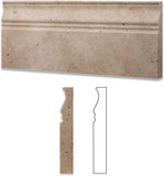 Ivory/Beige Travertine HONED 5 X 12 Baseboard Trim Molding Tile - Tilefornia