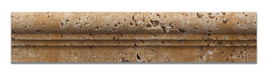 Gold / Yellow Travertine Honed 2 1/2 X 12 Chair Rail Ogee-2 Molding - Standard Quality - BOX of 10 PCS - Tilefornia