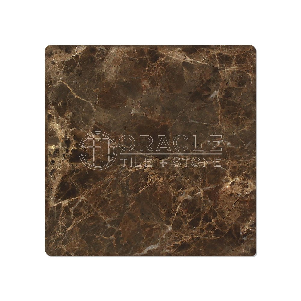 Emperador Dark Spanish Marble 6 X 6 Field Tile, Tumbled - Tilefornia