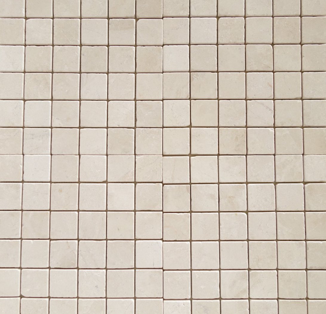 Cappuccino Marble 2X2 Tumbled Mosaic Tile - STANDARD QUALITY - Lot of 15 Sheets - Tilefornia