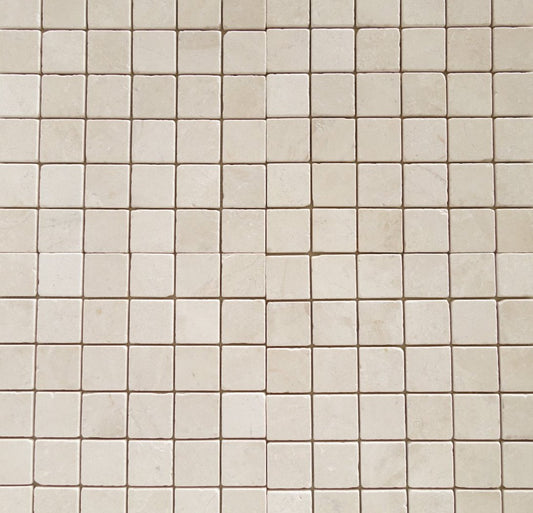 Cappuccino Marble 2X2 Tumbled Mosaic Tile - STANDARD QUALITY - Lot of 15 Sheets - Tilefornia