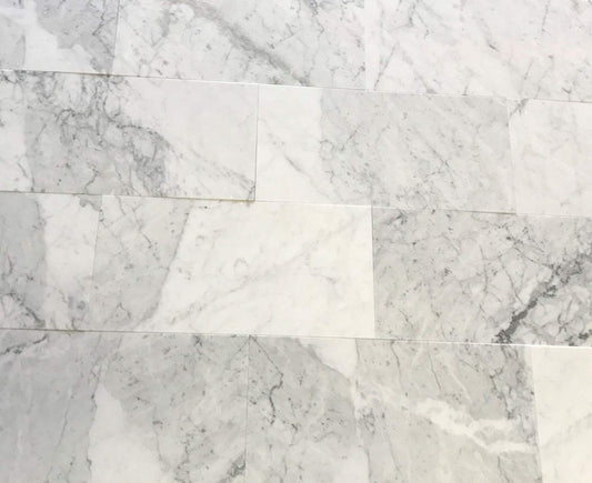 Italian Carrara White (Bianco Carrara) Marble 12" X 24" Field Tile, Honed - A15 (Lot of 132 pcs. (264 sq. ft.) - Tilefornia