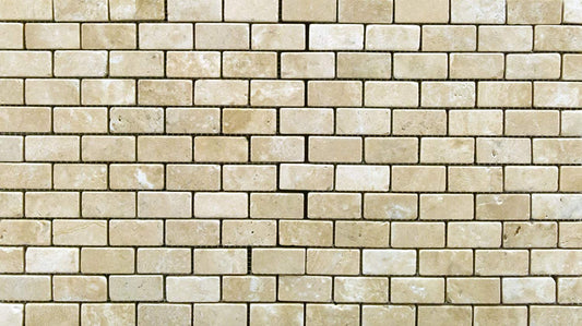 Durango Cream 1 X 1 Tumbled Travertine Mosaic Tile - 6 X 6 Sample - Tilefornia