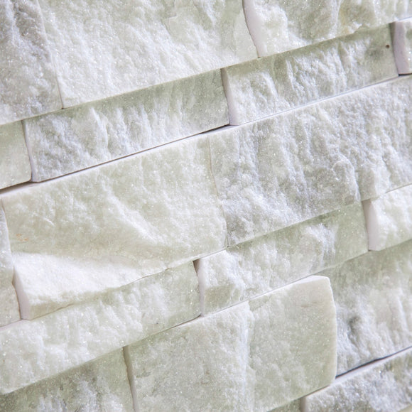 Bianco Venato Marble 6 X 20 Stacked Ledger Wall Panel Tile, Split-faced (5 PCS.) - Tilefornia