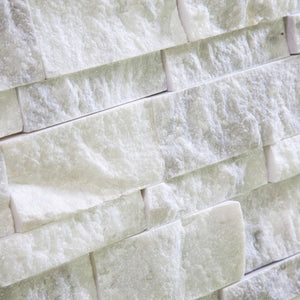 Bianco Venato Marble 6 X 20 Stacked Ledger Wall Panel Tile, Split-faced (75 PCS.) - Tilefornia