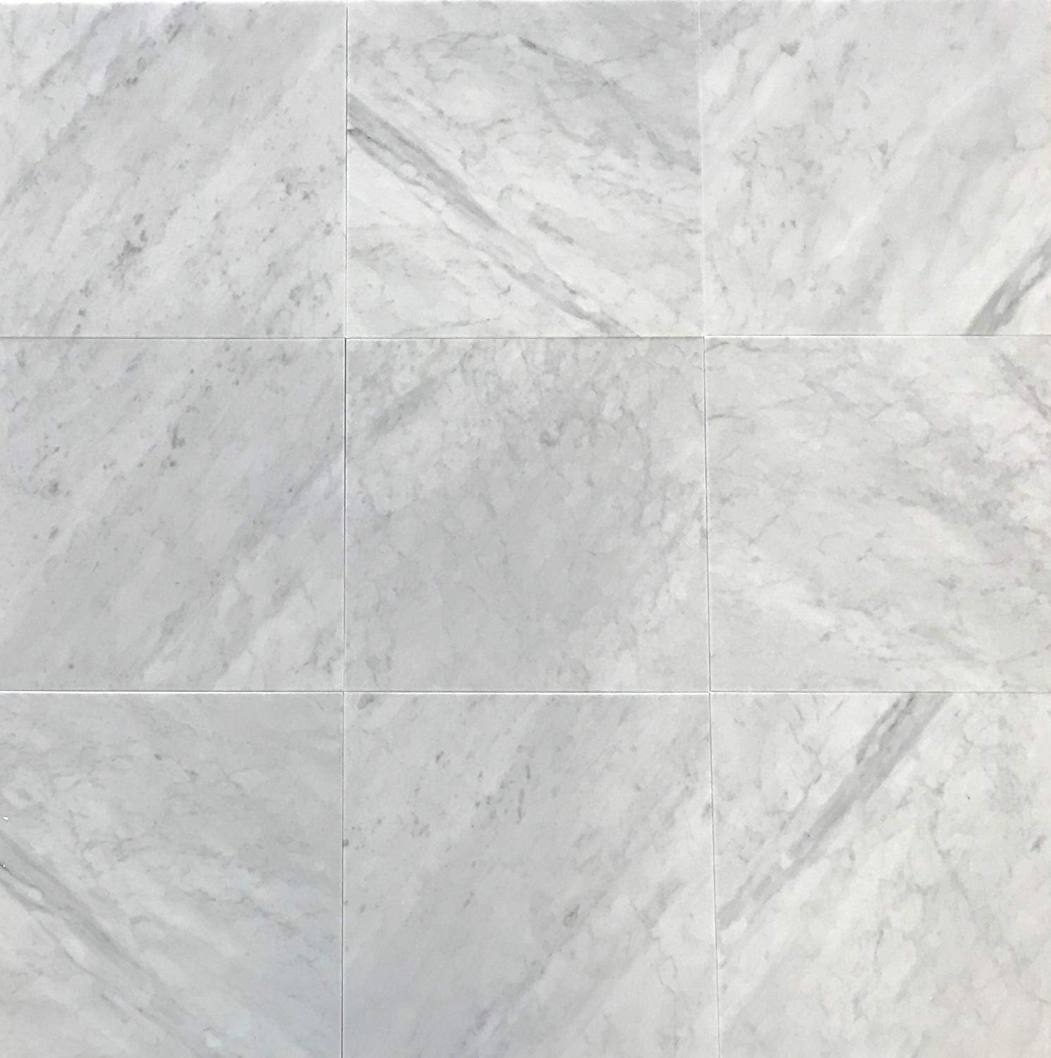 Italian Carrara White (Bianco Carrara) Marble 12" X 12" Field Tile, Polished - A3 (Lot of264 pcs. (264 sq. ft.) - Tilefornia