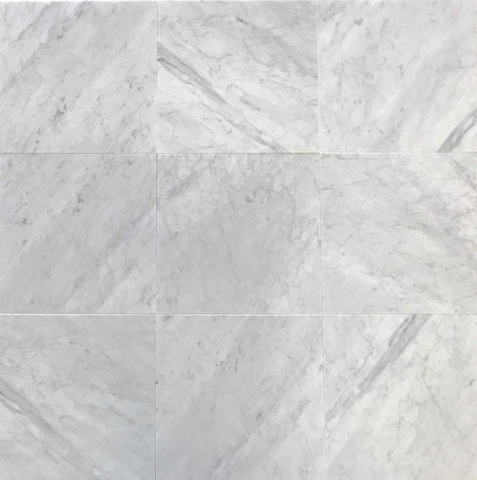 Italian Carrara White (Bianco Carrara) Marble 12" X 12" Field Tile, Polished - A3 (Lot of264 pcs. (264 sq. ft.) - Tilefornia