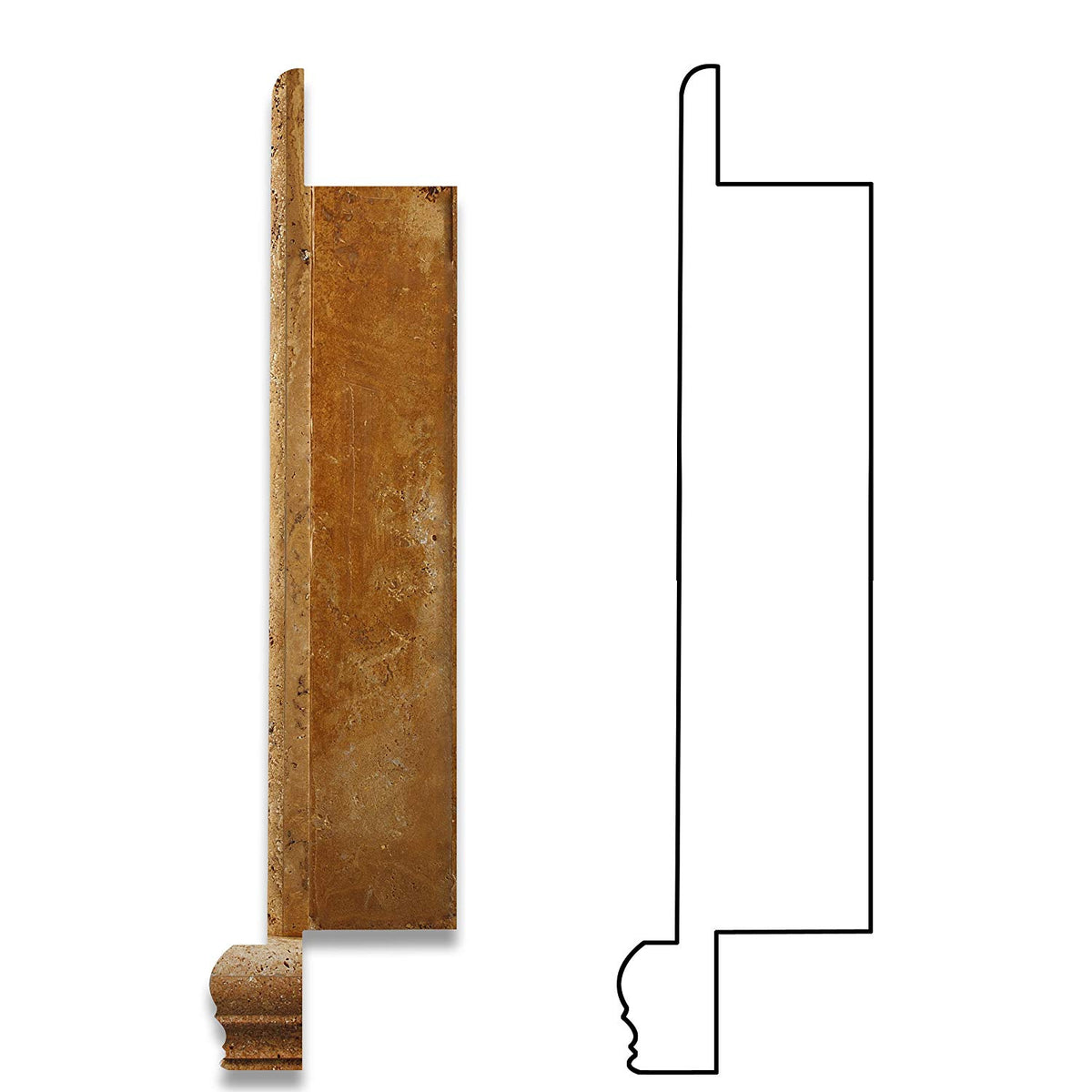 Gold / Yellow Travertine Hand-Made Honed Shampoo Niche / Shelf - LARGE - Tilefornia