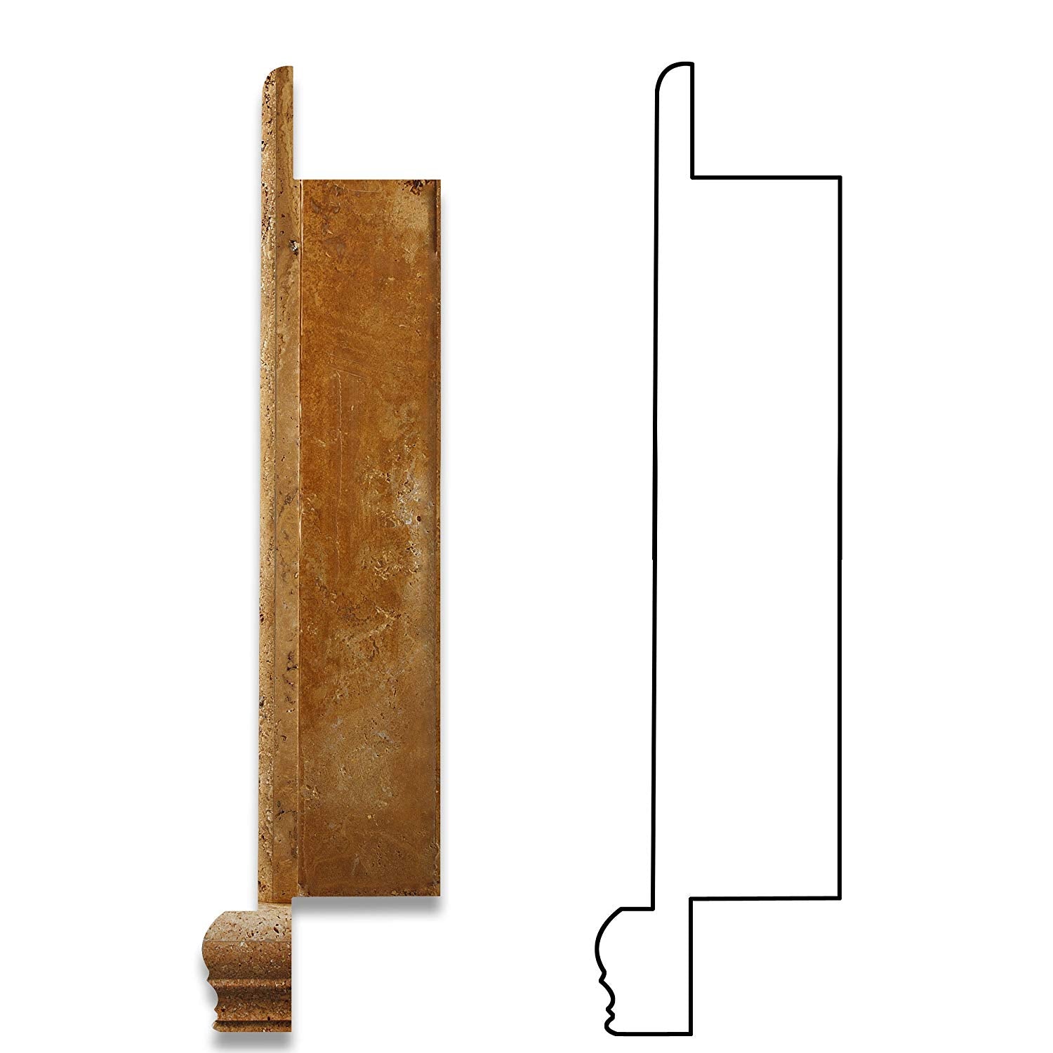 Gold / Yellow Travertine Hand-Made Honed Shampoo Niche / Shelf - SMALL - Tilefornia