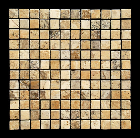 Philadelphia 1X1 Travertine Tumbled Mosaic Tile - Lot of 50 sq .ft. - Tilefornia