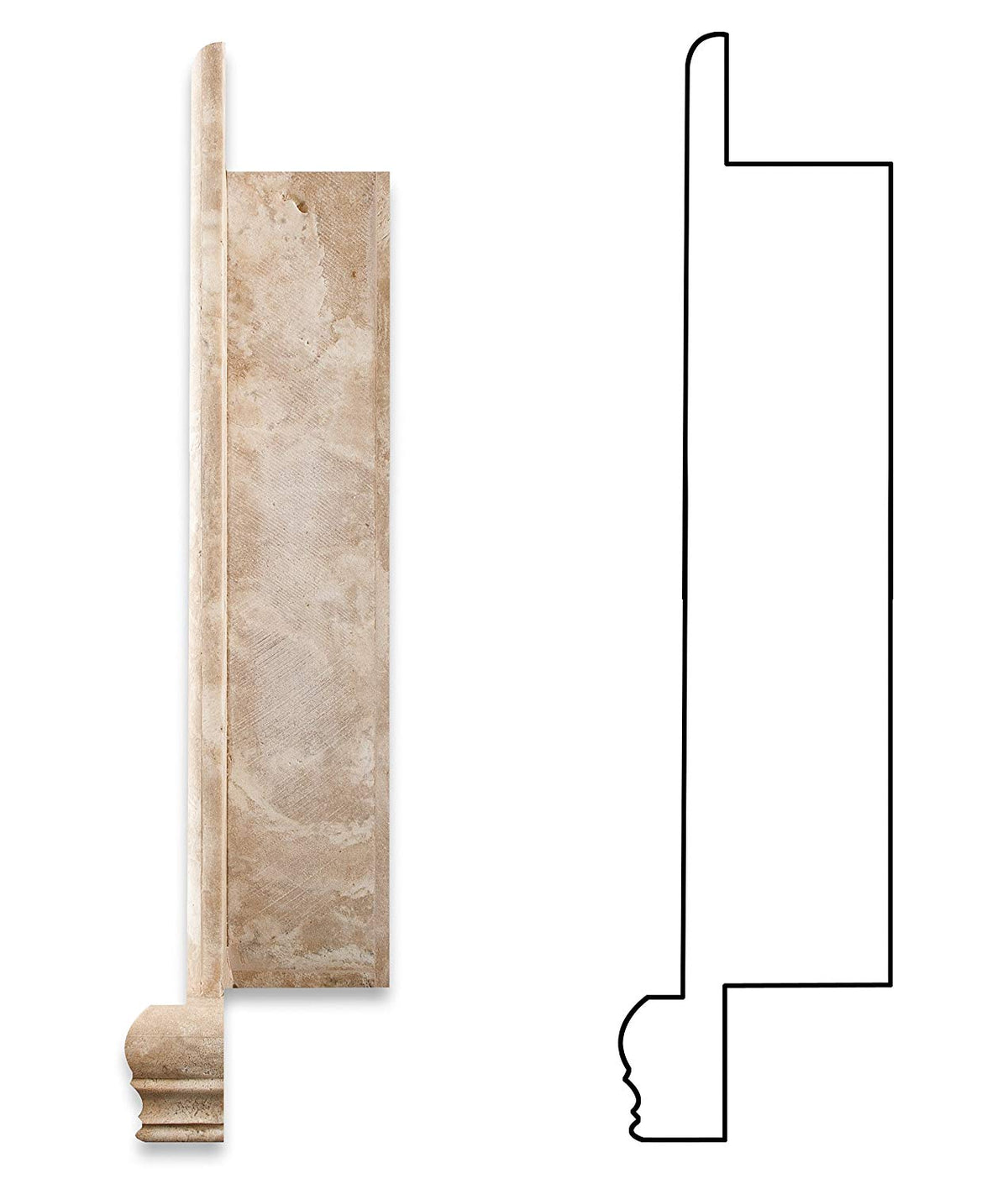 Durango Cream Travertine Honed Hand-Made Custom Shampoo Niche - LARGE - Tilefornia