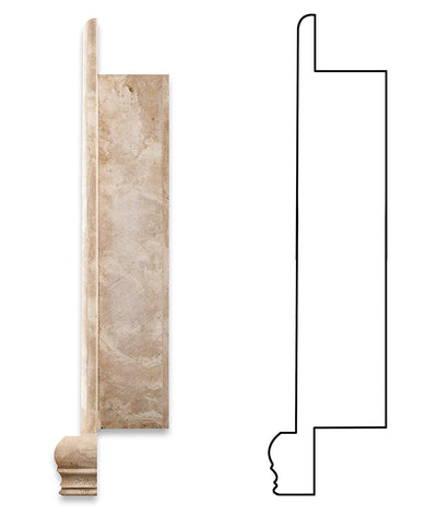Beige Durango Travertine Honed Hand-Made Custom Shampoo Niche - Large