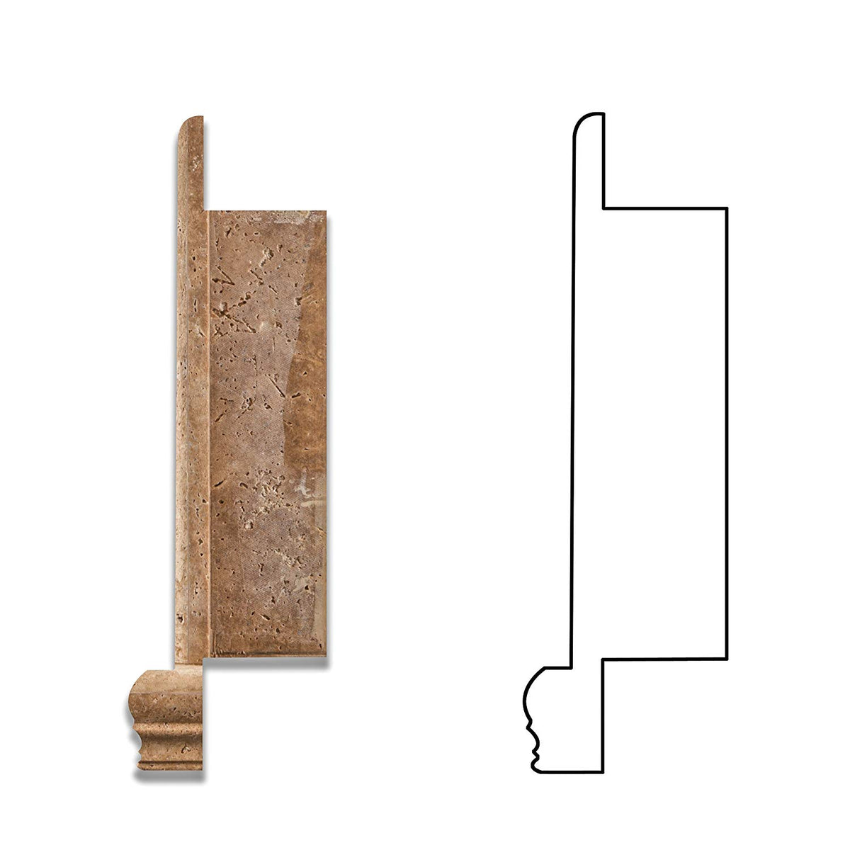 Walnut Travertine Honed Hand-Made Custom Shampoo Niche - SMALL - Tilefornia